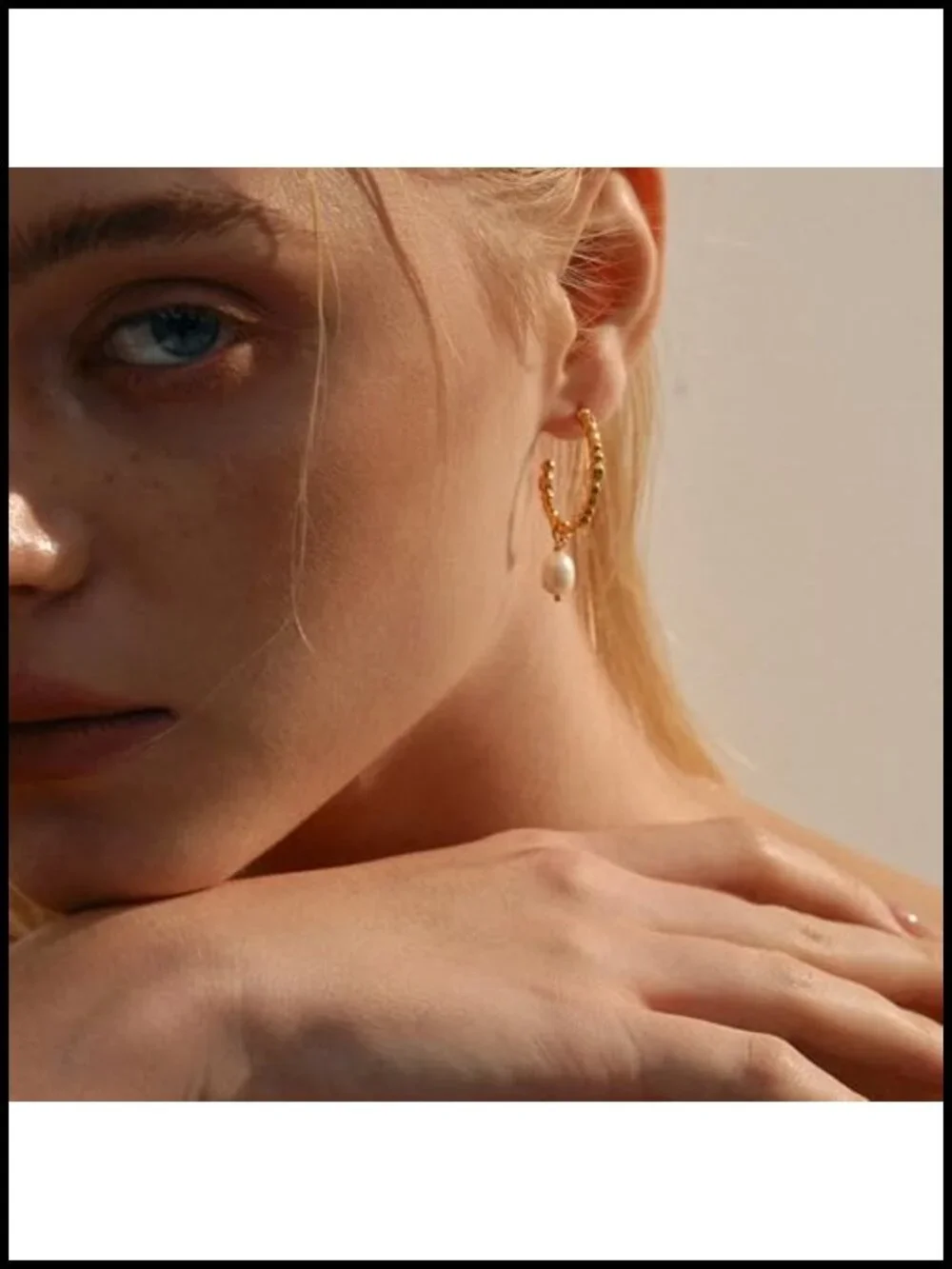 18K Gold Plated Pearl Drop Huggie Hoop Earrings for Women, 925 Sterling Silver